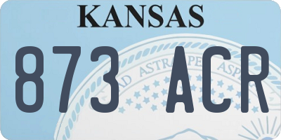 KS license plate 873ACR