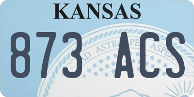 KS license plate 873ACS