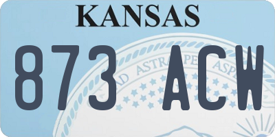 KS license plate 873ACW