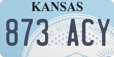 KS license plate 873ACY
