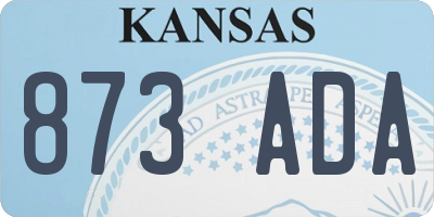 KS license plate 873ADA