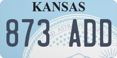 KS license plate 873ADD