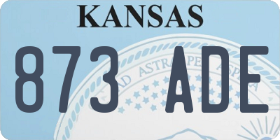 KS license plate 873ADE