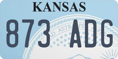 KS license plate 873ADG