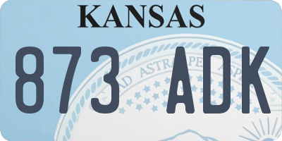 KS license plate 873ADK