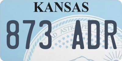 KS license plate 873ADR