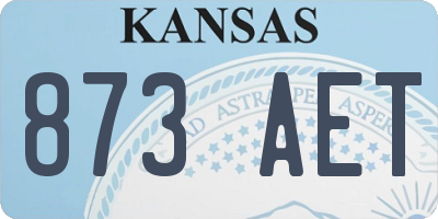 KS license plate 873AET