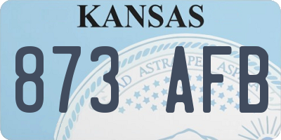 KS license plate 873AFB