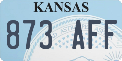 KS license plate 873AFF