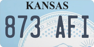 KS license plate 873AFI