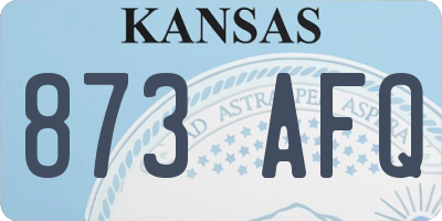 KS license plate 873AFQ
