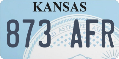 KS license plate 873AFR