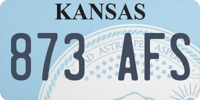 KS license plate 873AFS