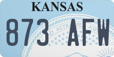 KS license plate 873AFW