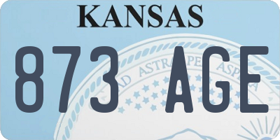 KS license plate 873AGE