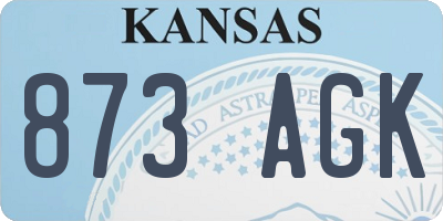 KS license plate 873AGK