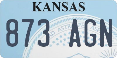KS license plate 873AGN