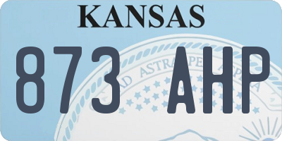 KS license plate 873AHP