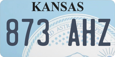 KS license plate 873AHZ