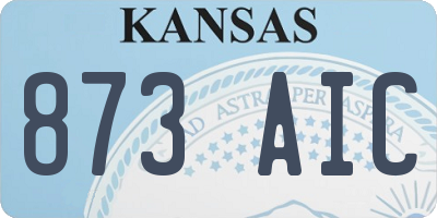 KS license plate 873AIC
