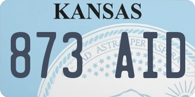 KS license plate 873AID