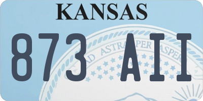 KS license plate 873AII