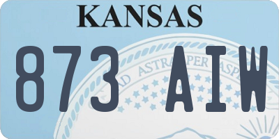 KS license plate 873AIW