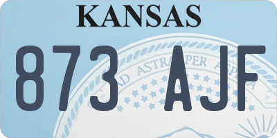KS license plate 873AJF