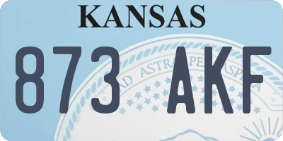 KS license plate 873AKF