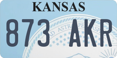 KS license plate 873AKR
