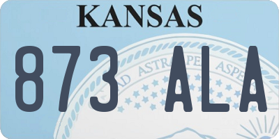 KS license plate 873ALA