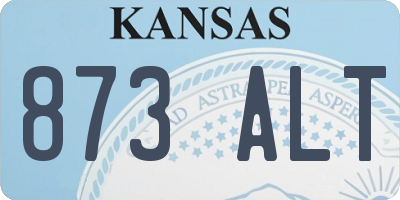 KS license plate 873ALT
