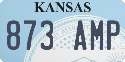 KS license plate 873AMP
