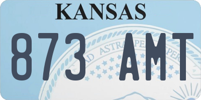 KS license plate 873AMT
