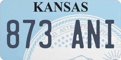 KS license plate 873ANI