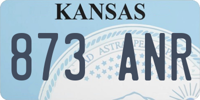 KS license plate 873ANR