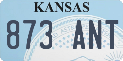 KS license plate 873ANT