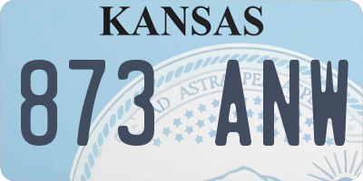 KS license plate 873ANW