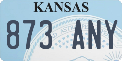 KS license plate 873ANY