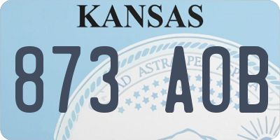 KS license plate 873AOB