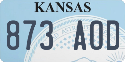 KS license plate 873AOD