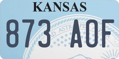 KS license plate 873AOF