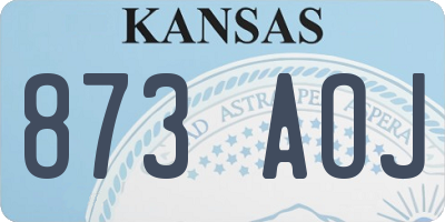 KS license plate 873AOJ