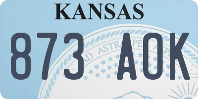 KS license plate 873AOK