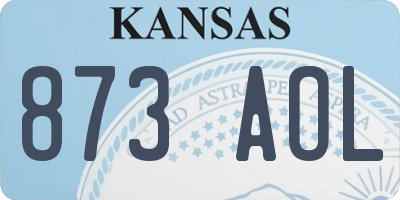 KS license plate 873AOL