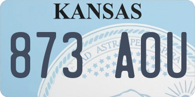 KS license plate 873AOU