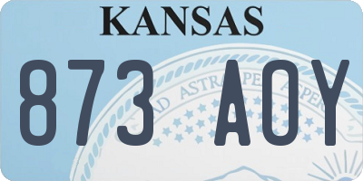 KS license plate 873AOY