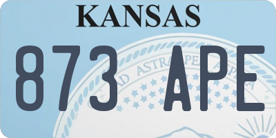KS license plate 873APE