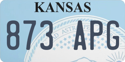 KS license plate 873APG
