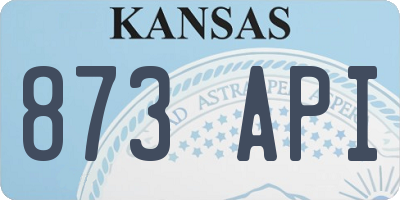 KS license plate 873API